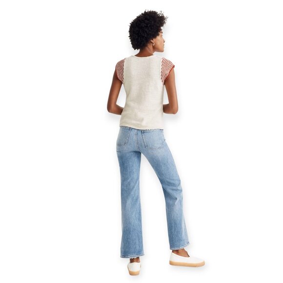 Madewell Ivory and burnt orange Striped Sleeve Tee - Picture 4 of 13